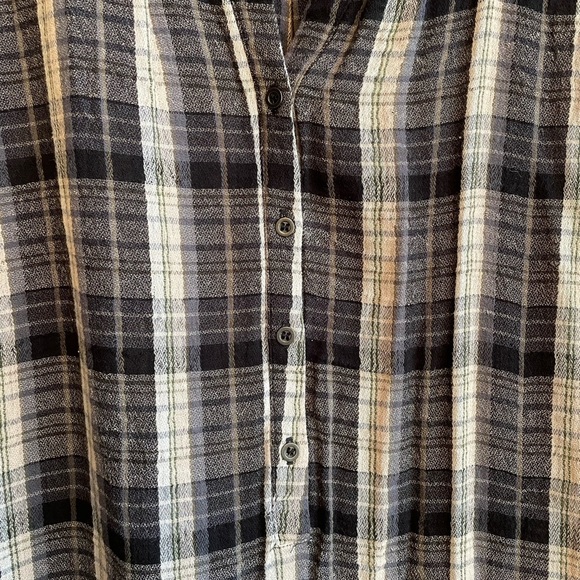 Free People | Red Moon Oversized Pleated plaid Dress with Pockets xs-med - Picture 9 of 10